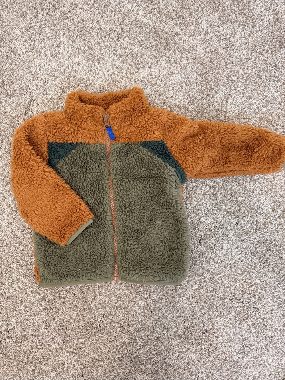 Carter’s Kids Two-Tone Sherpa Jacket - Olive & Brown
